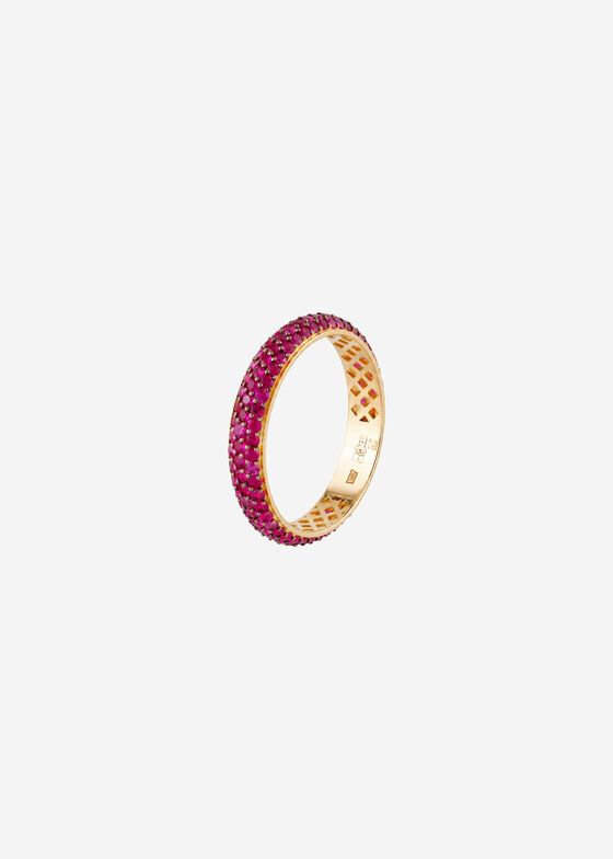 Тонкие кольца COBRA JEWELRY Кольцо из золота с рубинами