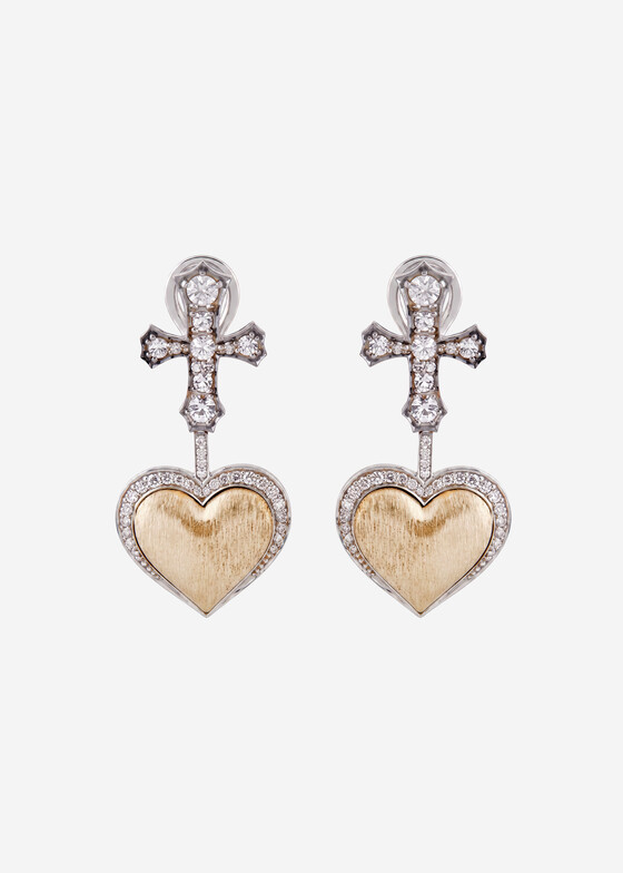 Серьги средней длины COBRA JEWELRY Биколорные серьги из золота с бриллиантами и сапфирами