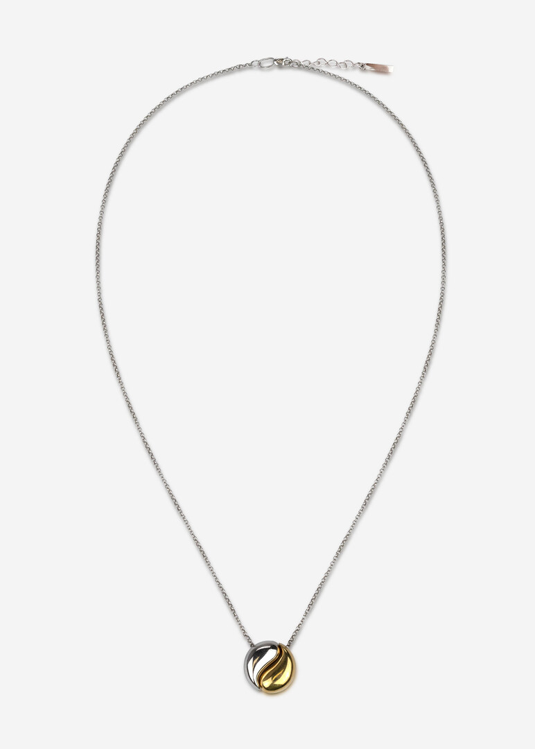 Yin-Yang silver and gold-plated necklace