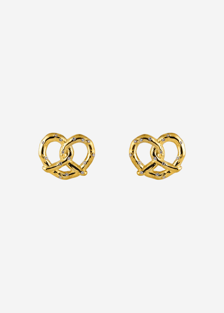 gold-plated silver stud earrings «Te be and Me»