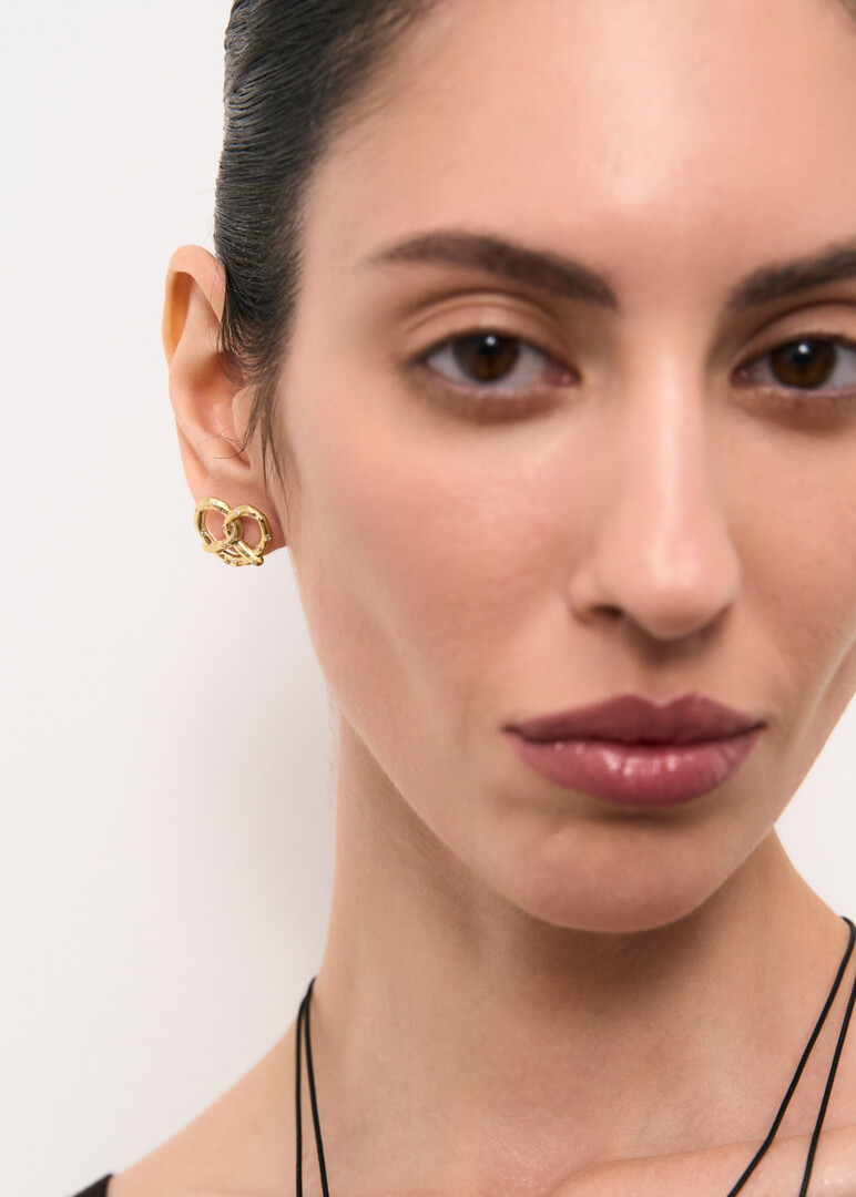 gold-plated silver stud earrings «Te be and Me»