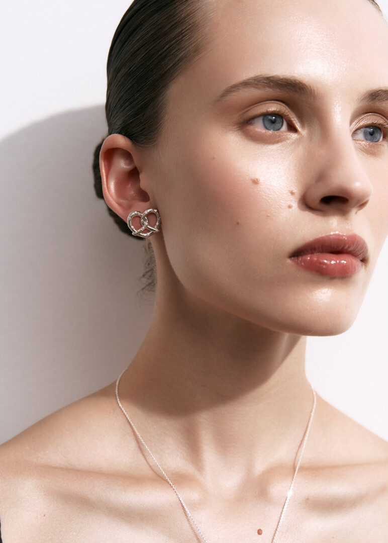 stud earrings silver «Тебе и мне»