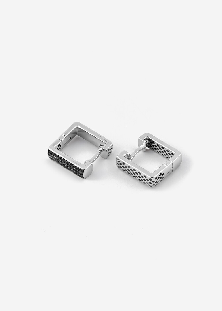 White gold diamond earrings.