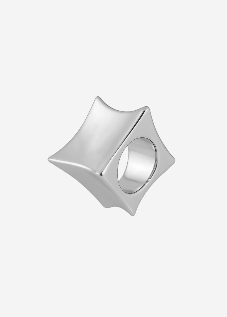 silver-tone Chunk ring