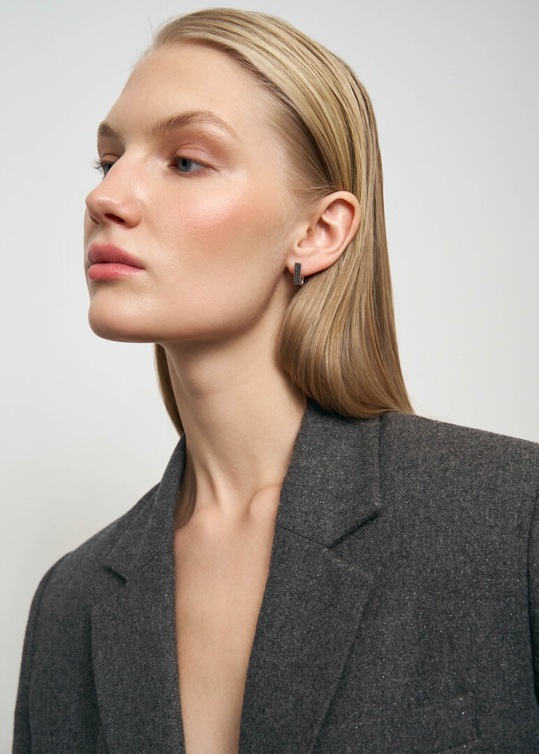 White gold diamond earrings.