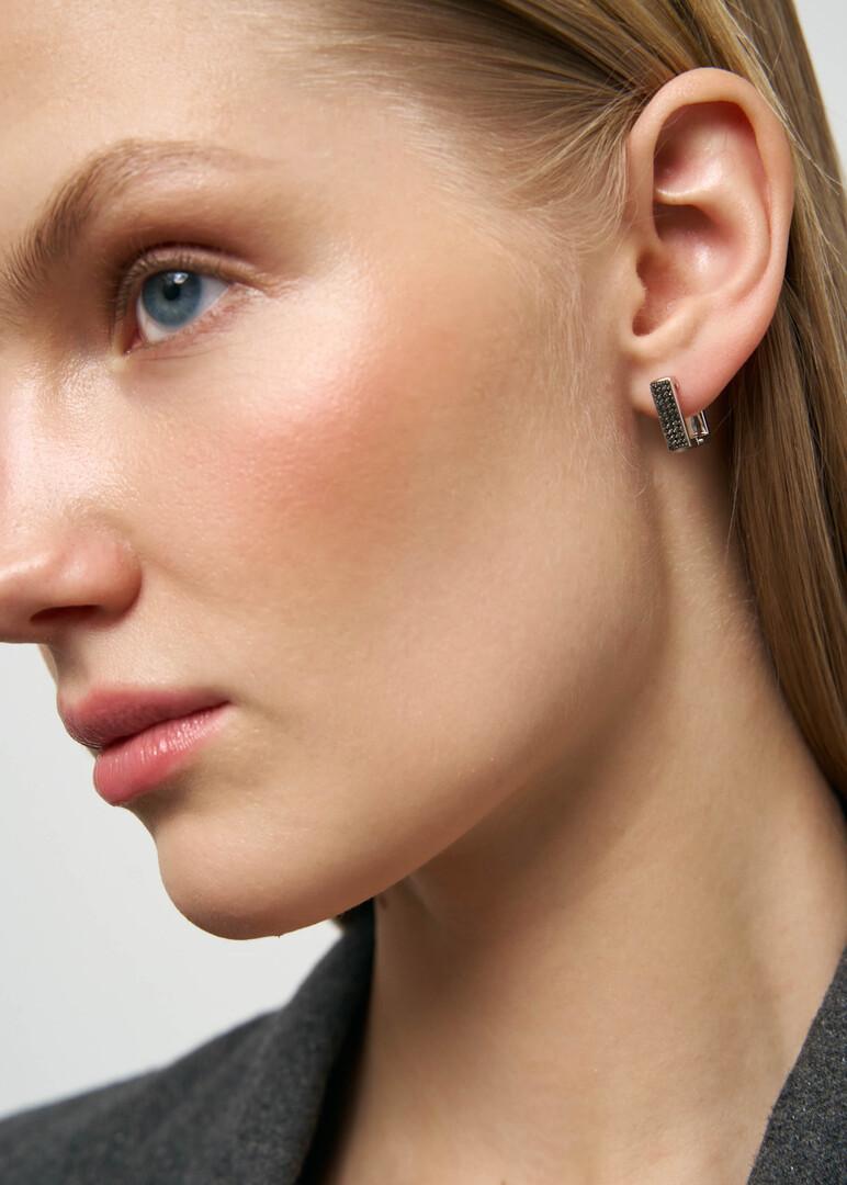White gold diamond earrings.