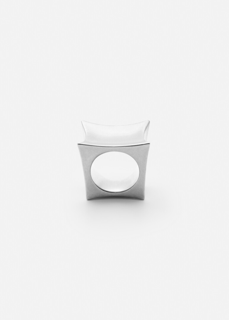 silver-tone Chunk ring