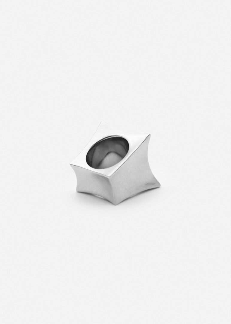 silver-tone Chunk ring