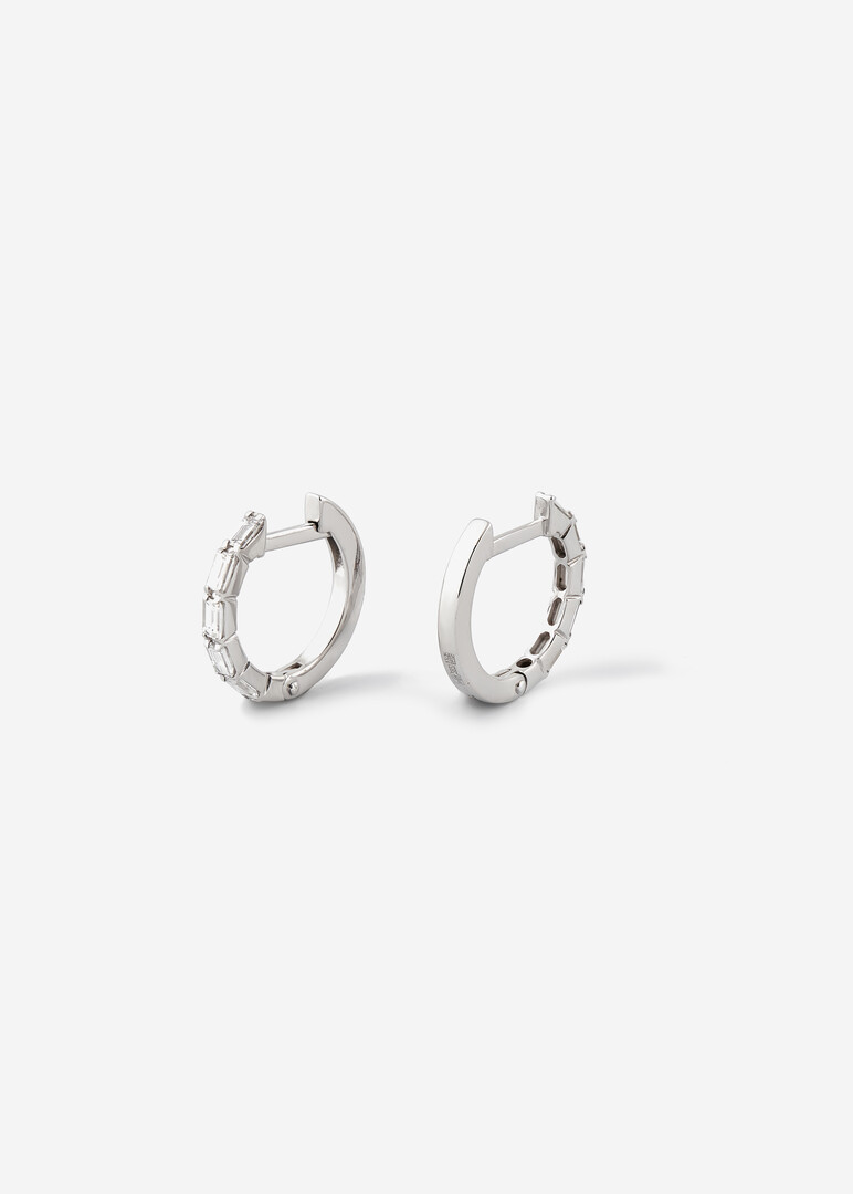 White gold diamond earrings.