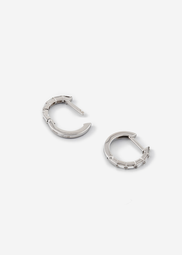 White gold diamond earrings.