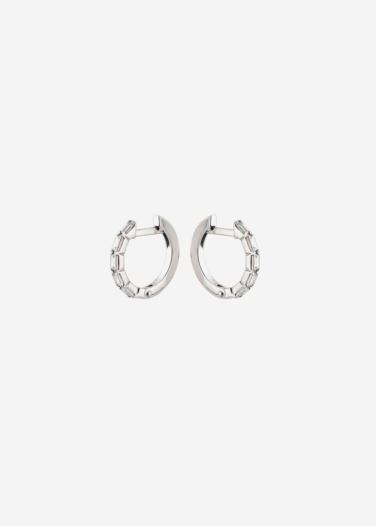 White gold diamond earrings.