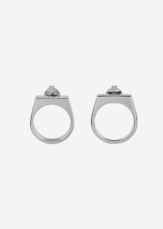 Серьги средней длины MM6 Maison Margiela Серебристые серьги-кольца