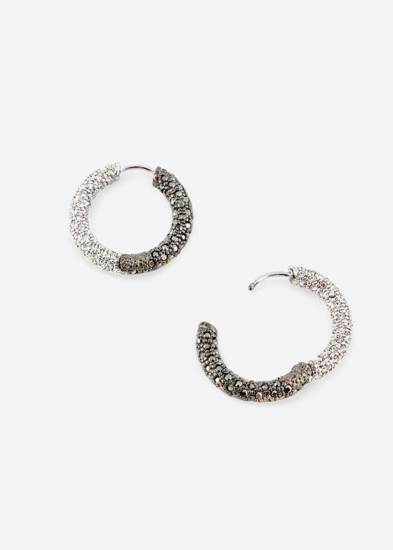 Black and White hoop earrings