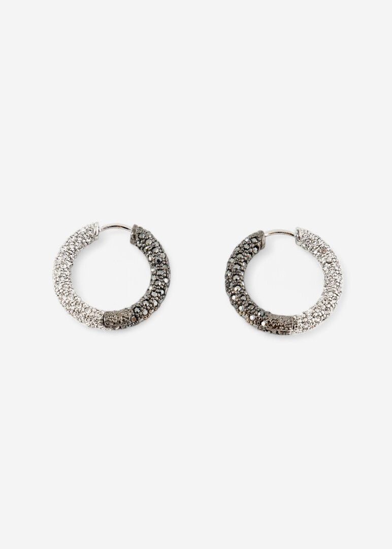 Black and White hoop earrings