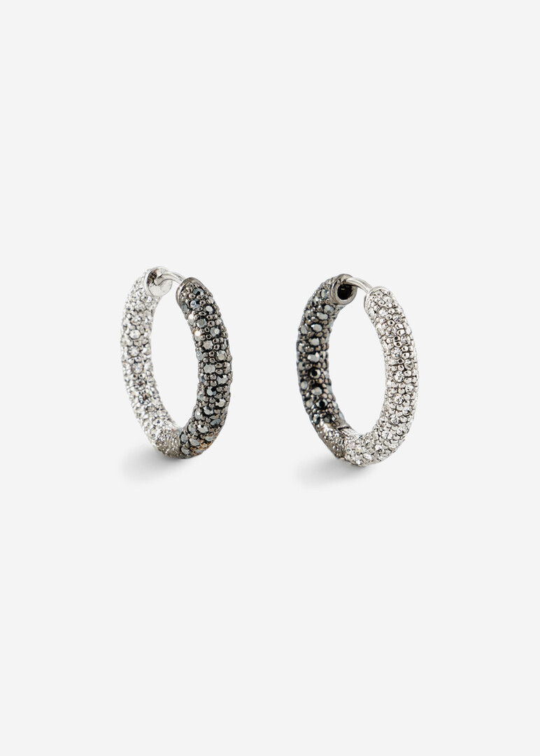 Black and White hoop earrings