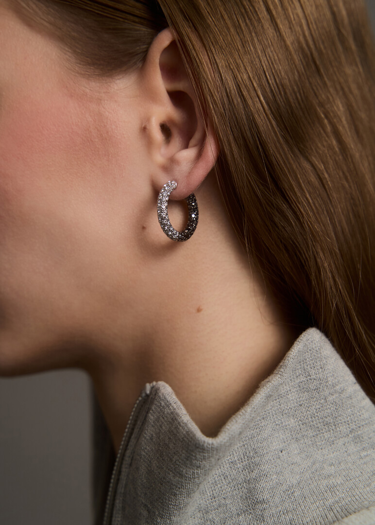 Black and White hoop earrings