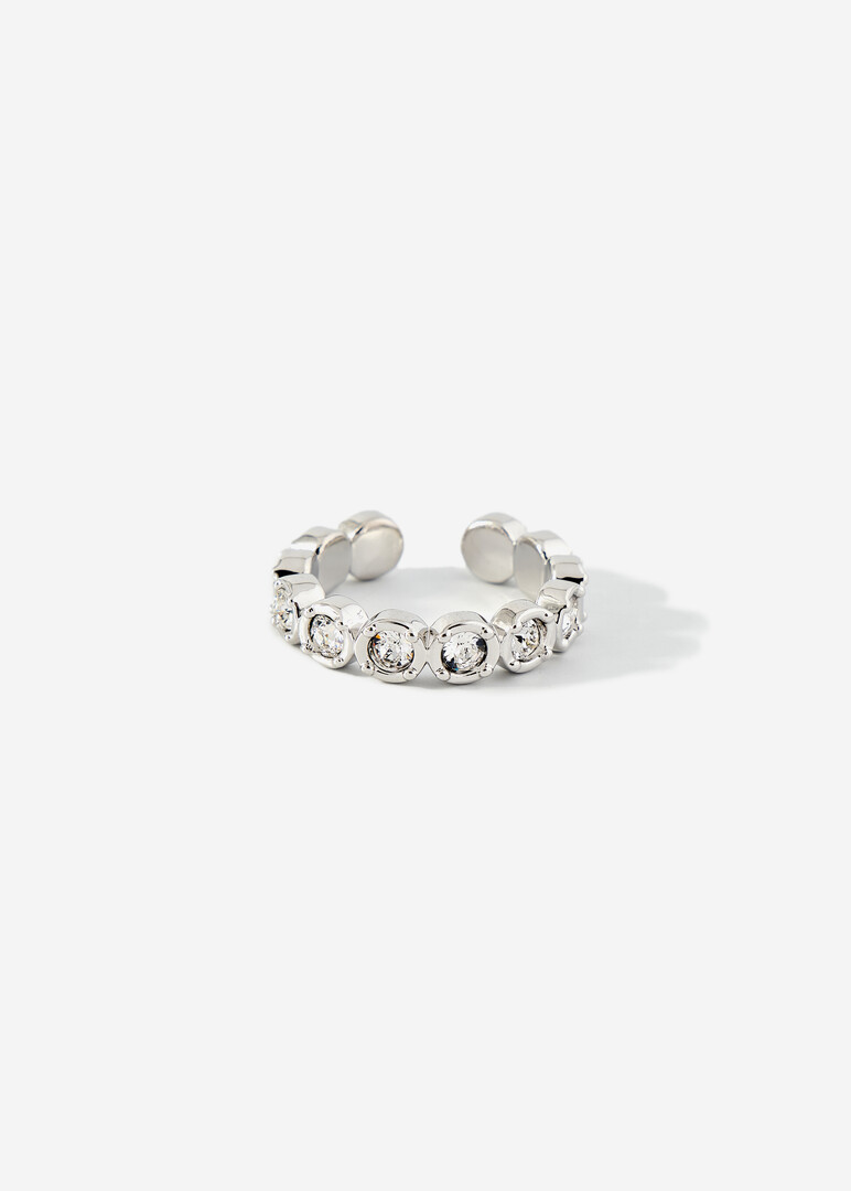 Cuff ring with crystals