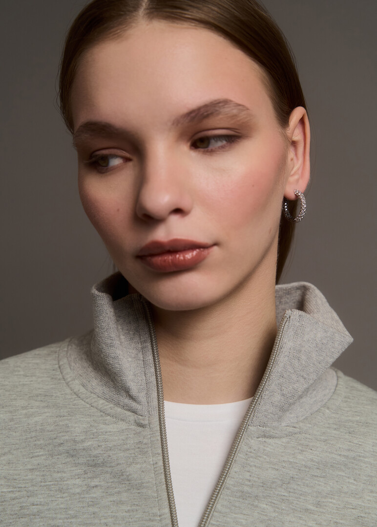 Black and White hoop earrings