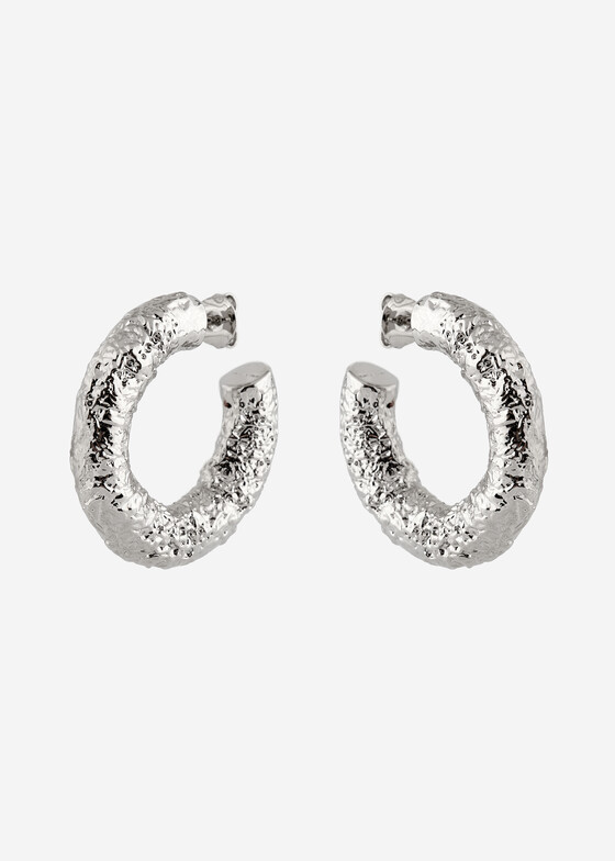 Серьги-кольца MM6 Maison Margiela Серебристые серьги-кольца