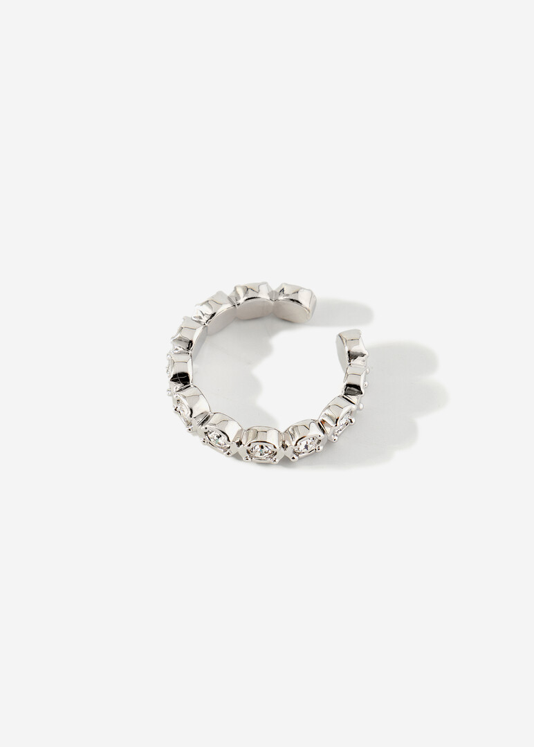 Cuff ring with crystals