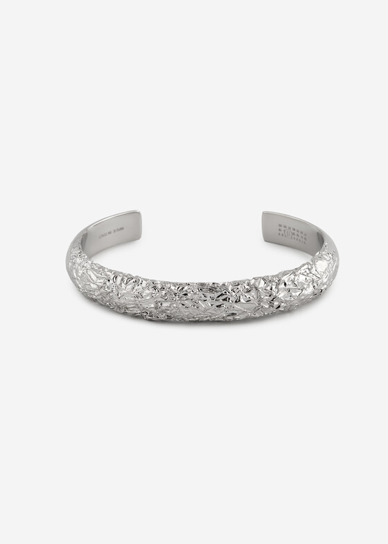 Жесткие браслеты MM6 Maison Margiela Жесткий серебристый браслет