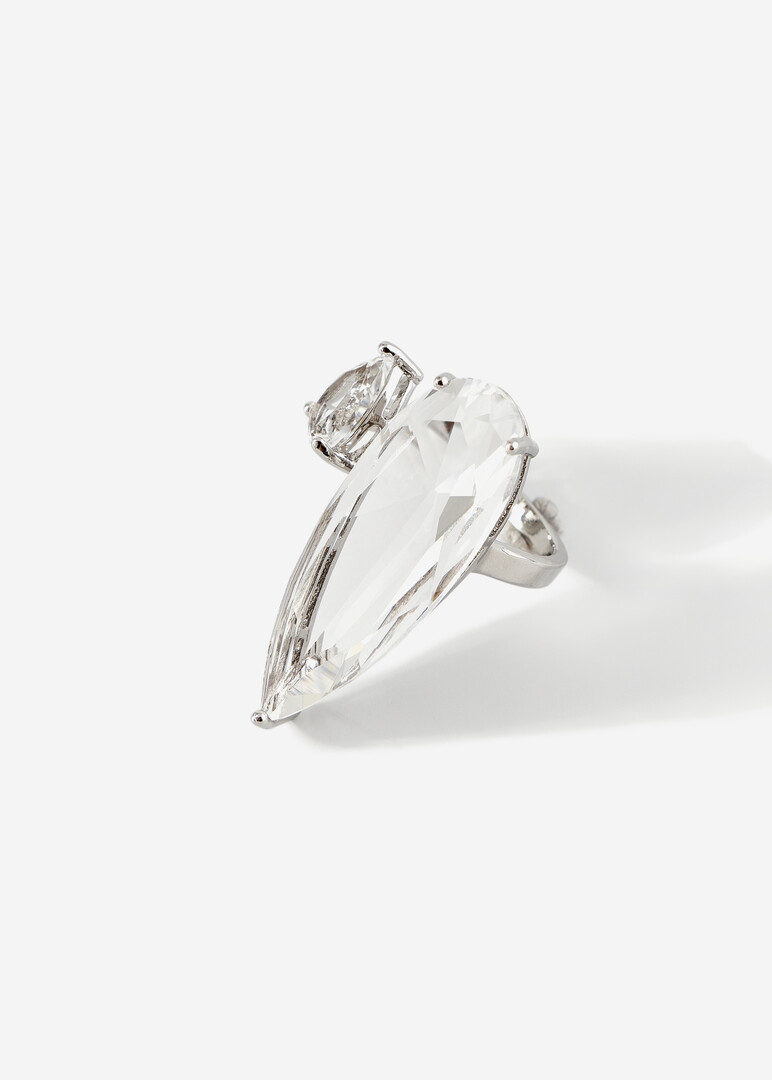 A ring with a sharp crystal