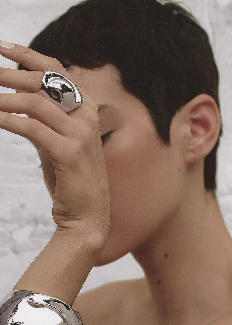 Silver-plated CUBAGUA RING
