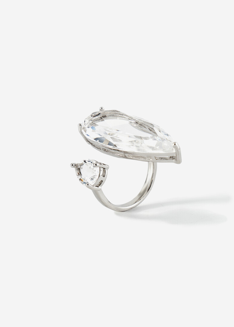 A ring with a sharp crystal