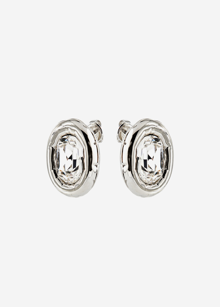 Large earrings with oval crystals