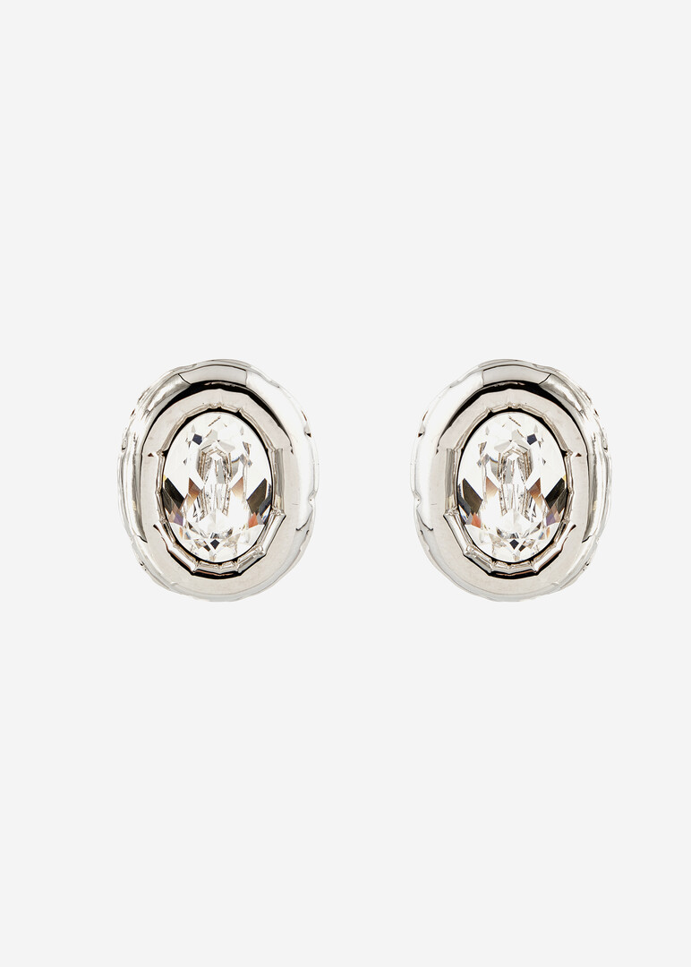 Large earrings with oval crystals