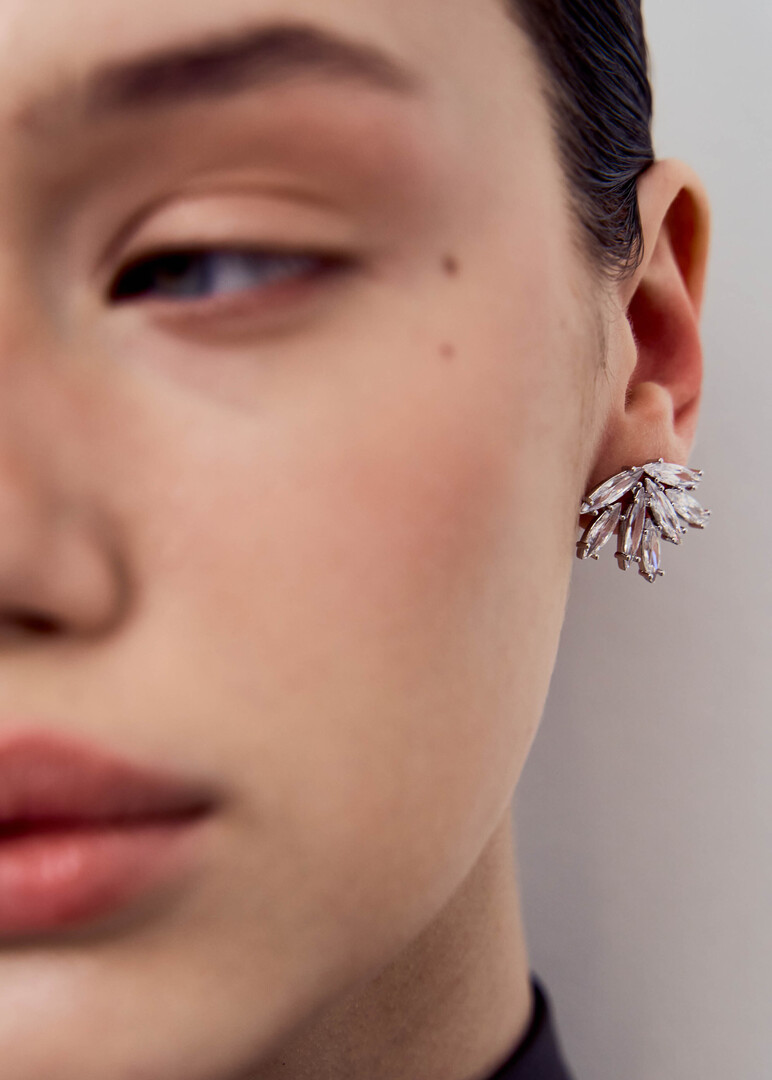 Ray earrings with crystals