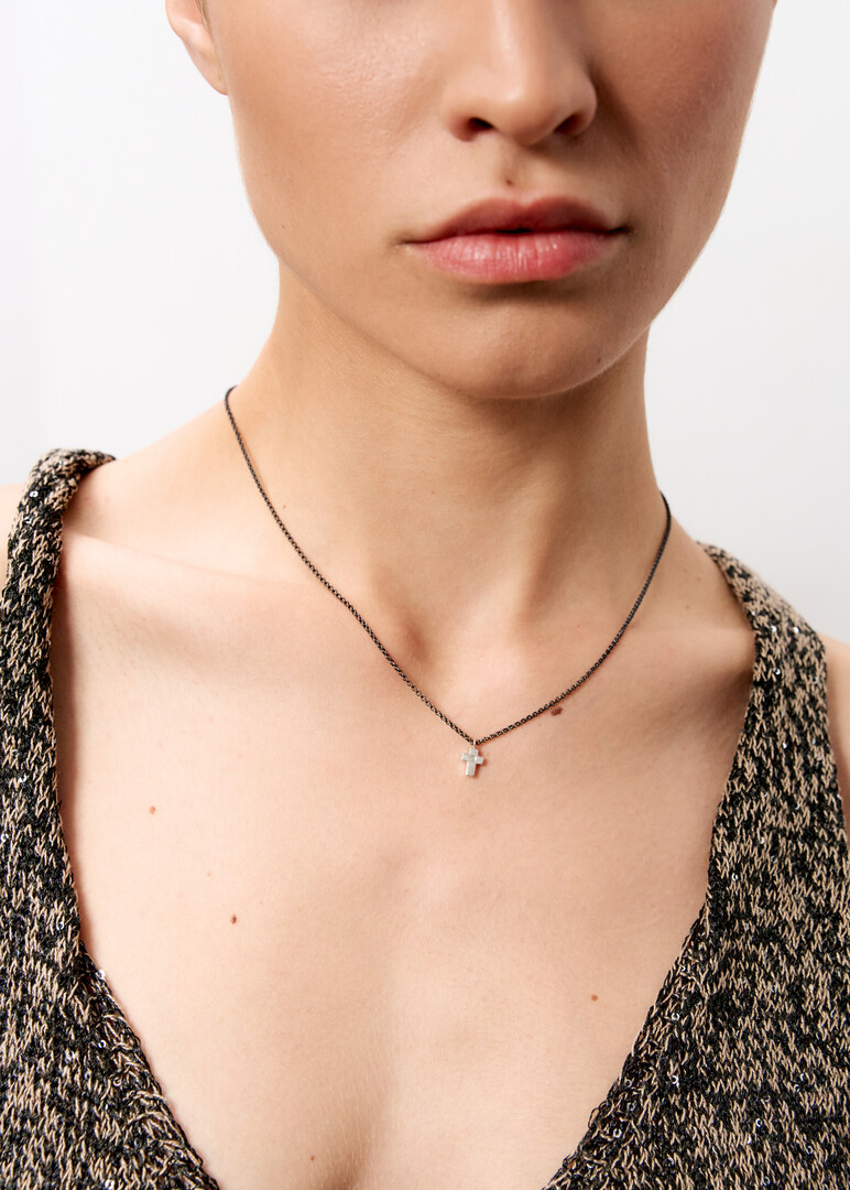 silver moissanite necklace