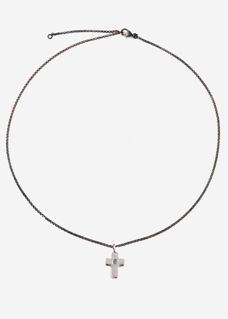 silver moissanite necklace