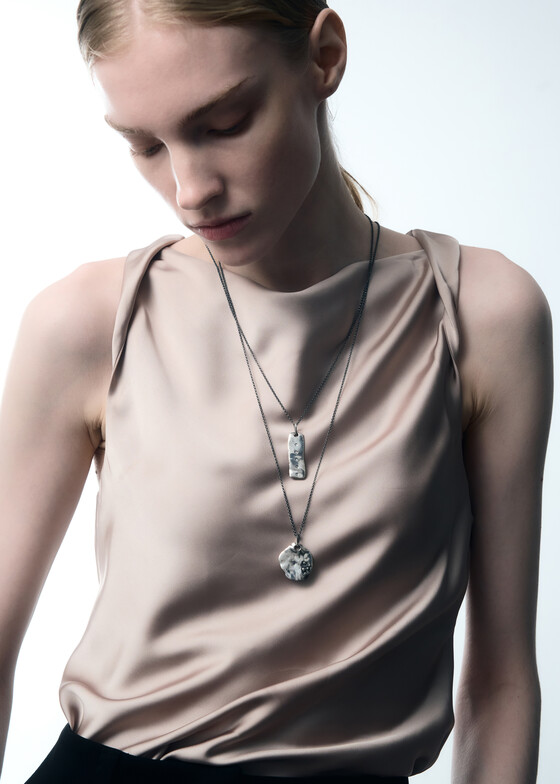 Колье с подвесами Mintaka Jewellery Колье из серебра с муассанитом