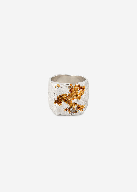 Печатки Kintsugi Jewelry Биколорное кольцо из серебра Surrender