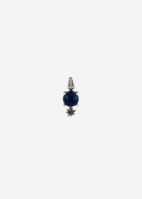 Моносерьги KRISHE Монопусета из серебра OPAL Black