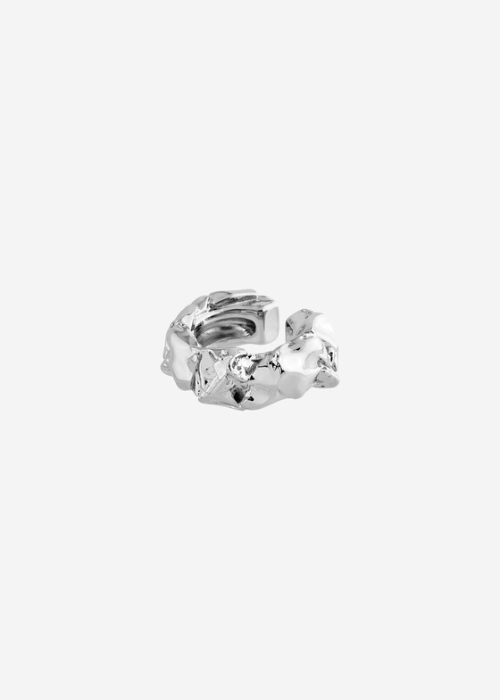 Каффы MM6 Maison Margiela Серебристый мятый кафф