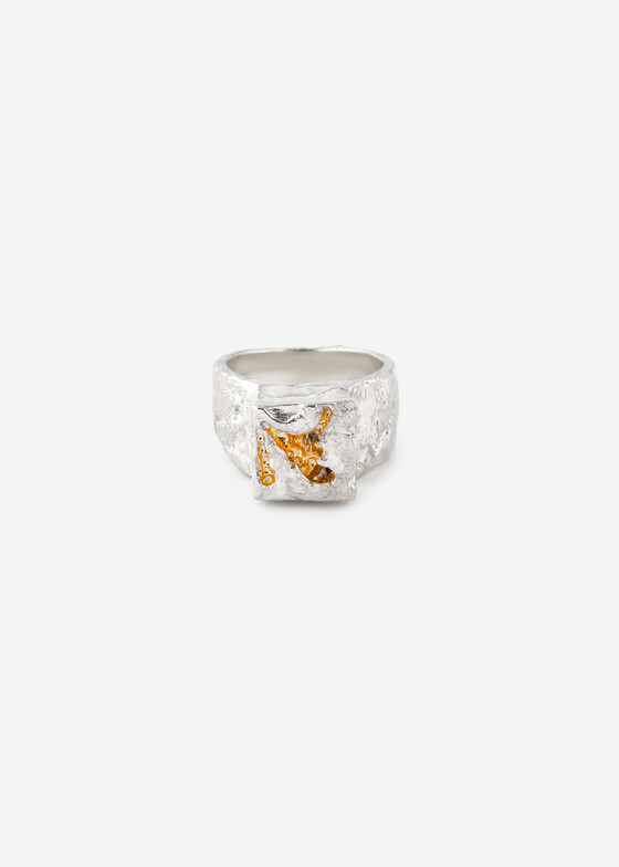 Широкие кольца Kintsugi Jewelry Кольцо из серебра с биколорным покрытием Surrender