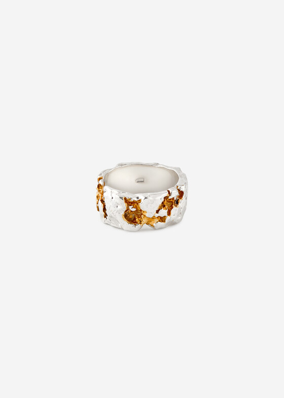 Широкие кольца Kintsugi Jewelry Кольцо из серебра с биколорным покрытием Surrender