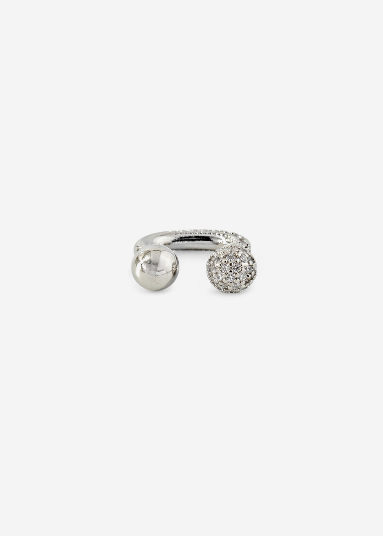 silver cuff with beads and crystals