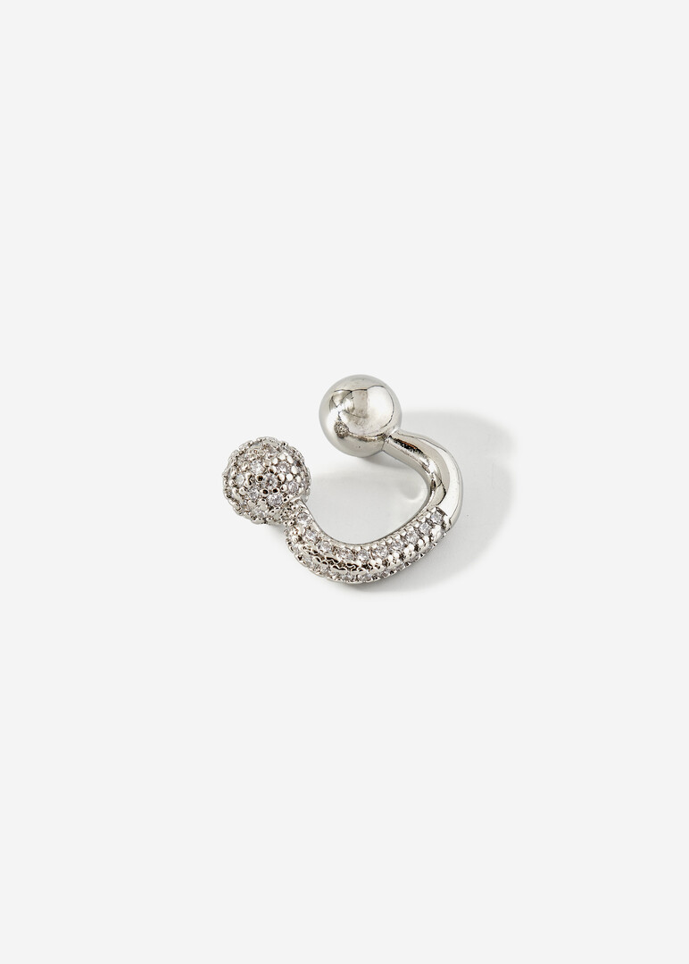 silver cuff with beads and crystals