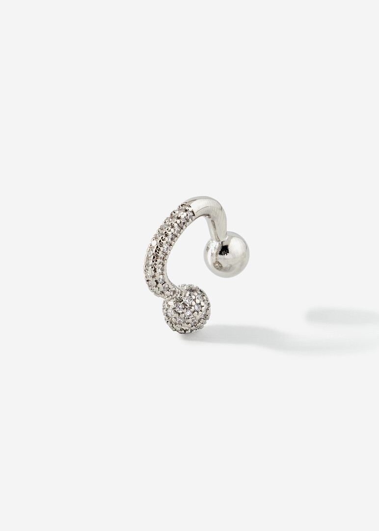silver cuff with beads and crystals