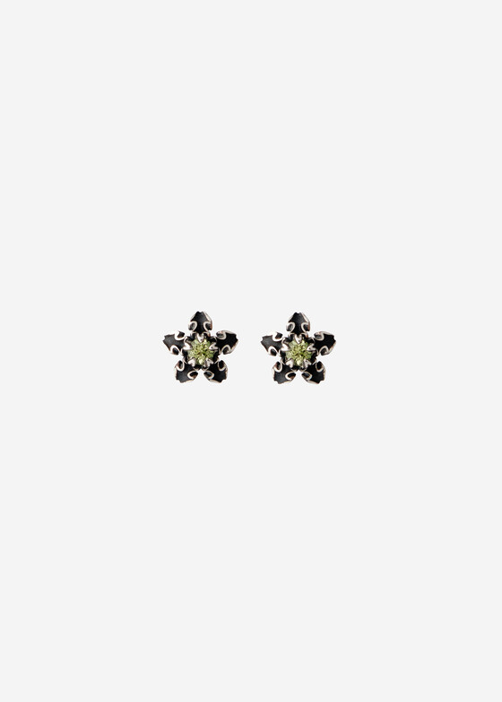 Пусеты NoBrandName Пусеты из серебра с хризолитом Baroque alge Sparkle