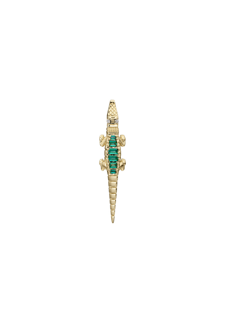 gold-plated sterling silver alligator mono-earring