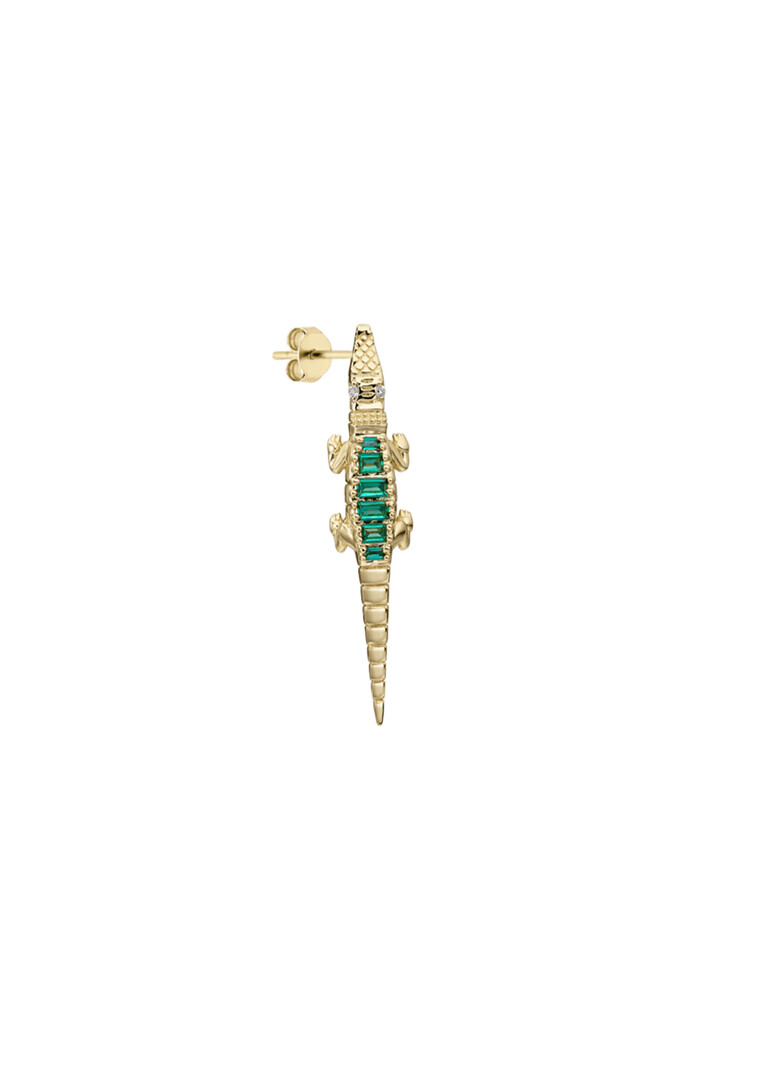 gold-plated sterling silver alligator mono-earring