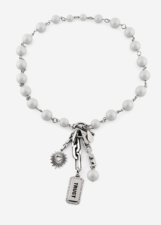 Кулоны и подвески Ellen Conde Колье-трансформер Trust из матового серого жемчуга swarovski с подвеской