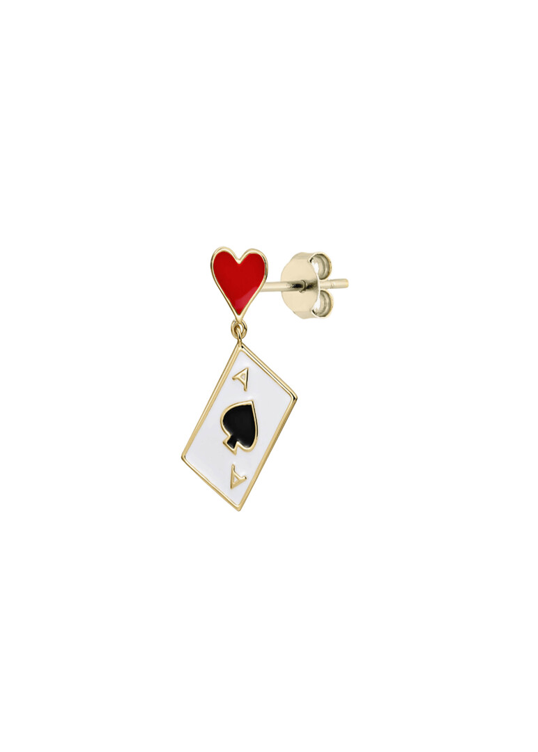 Gold-Plated Sterling Silver The Love Game Single Earring