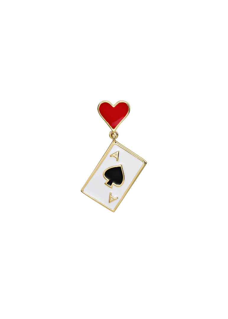 Gold-Plated Sterling Silver The Love Game Single Earring