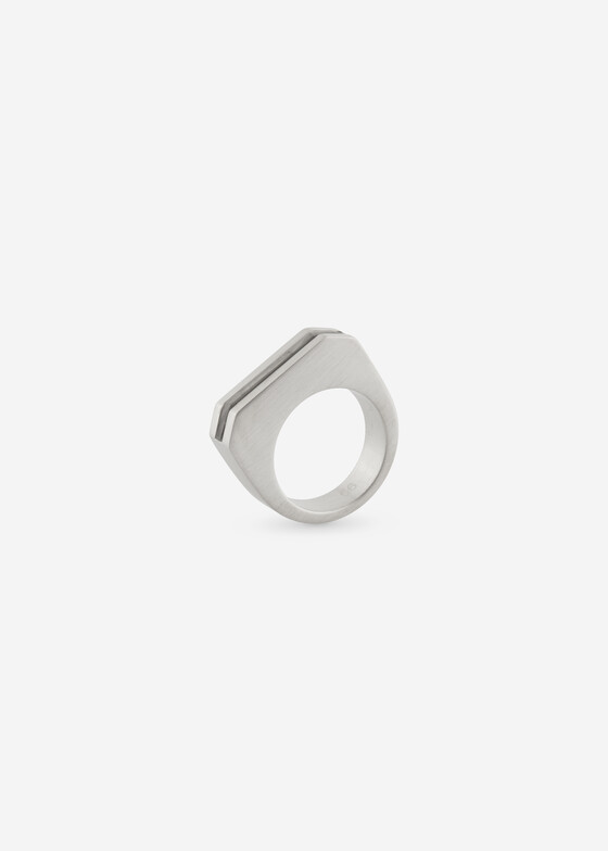 Печатки Rick Owens Минималистичное кольцо из латуни с кристаллом