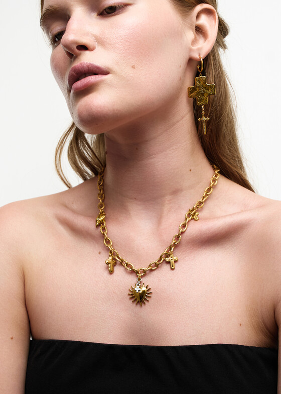 Серьги средней длины INDULGENCE safina concept Позолоченные серьги Power «Кинжалы»